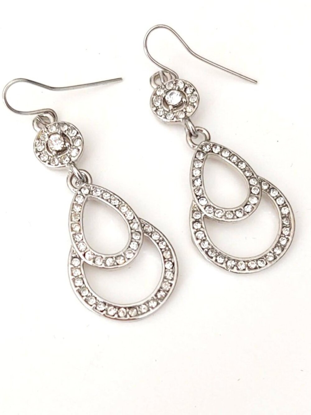 Elegant silver and cz earrings